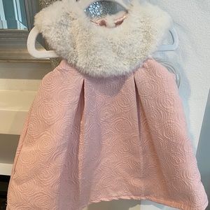 Pink Faux Fur Collar Cat and Jack Dress